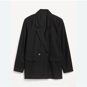 Old Navy Double-Breasted Linen-Blend Suit Blazer